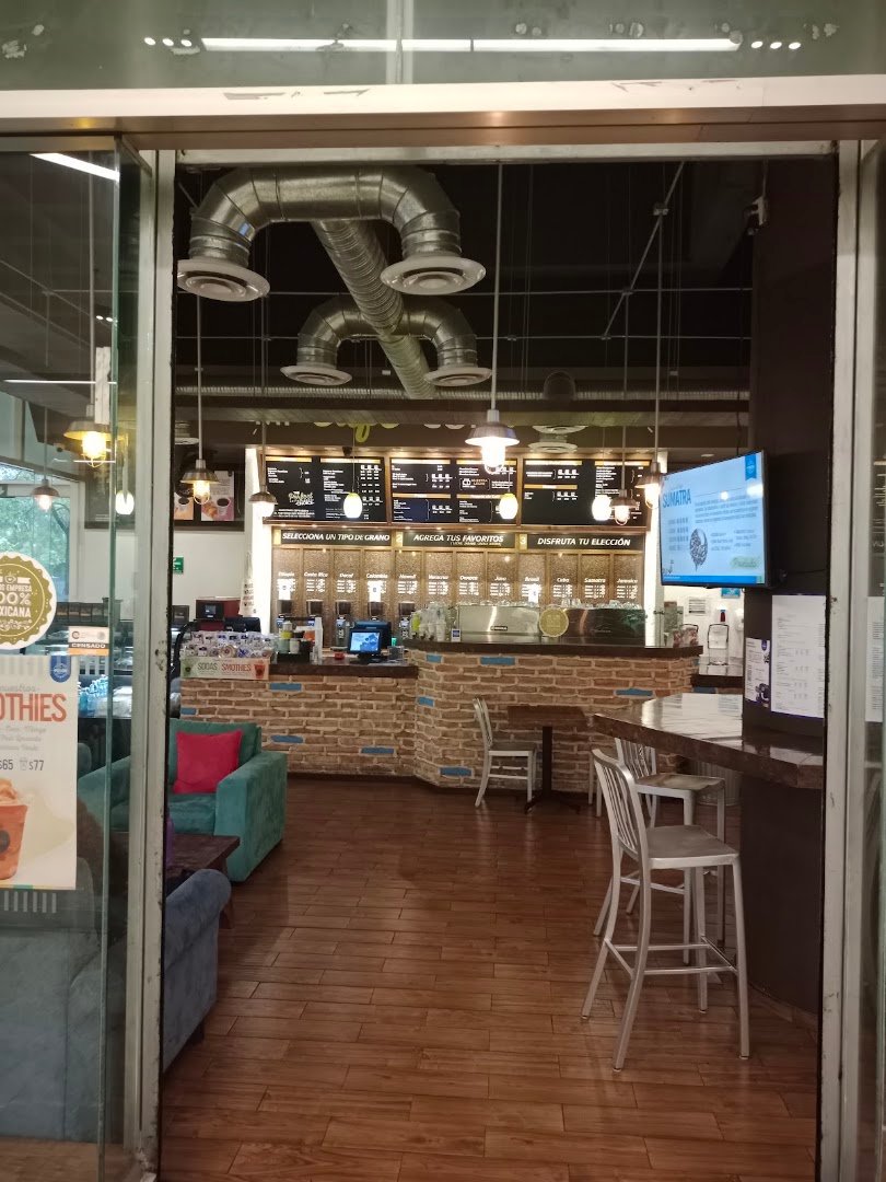 Interior of Pasión Café (antes Pasión del Cielo), specialty coffee shop in Mexico City