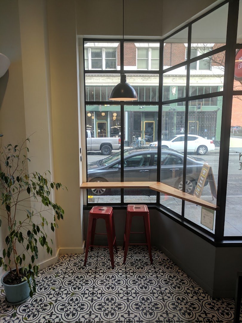 Interior of modern coffee, specialty coffee shop in Oakland