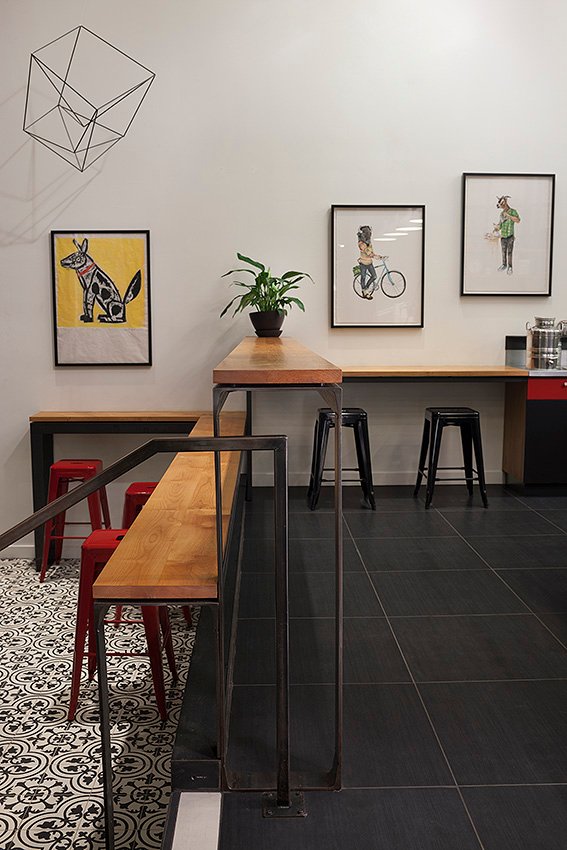 Interior of modern coffee, specialty coffee shop in Oakland