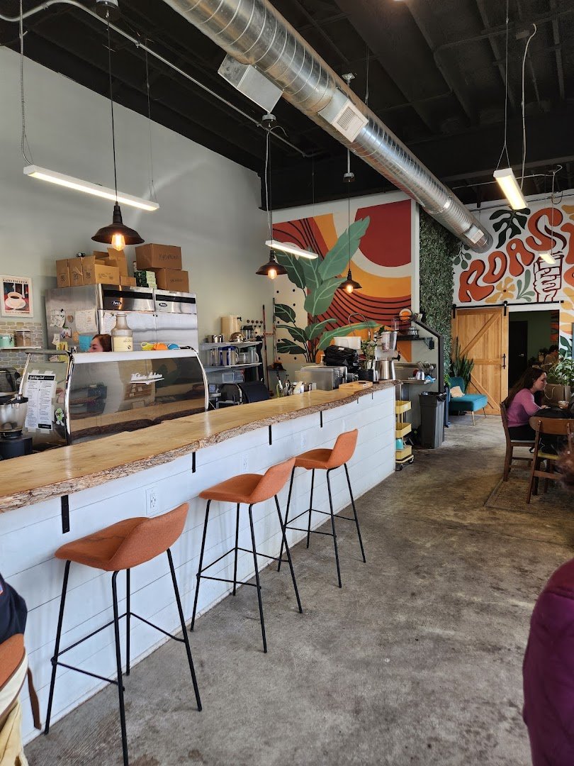 Interior of Roasted Lakewood, specialty coffee shop in Cleveland