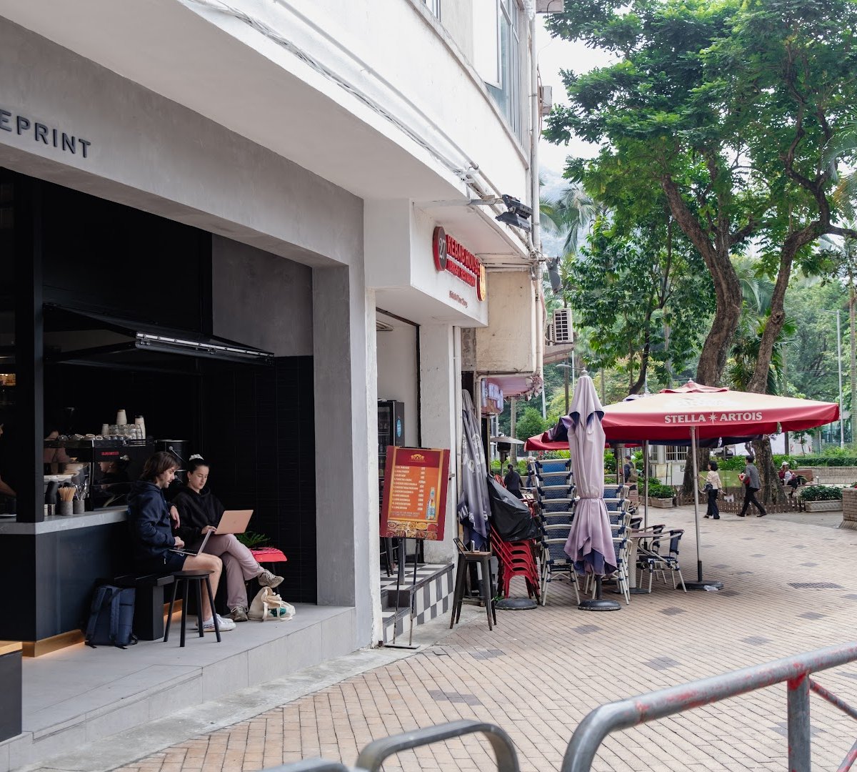 Storefront of FINEPRINT, specialty coffee shop in Hong Kong
