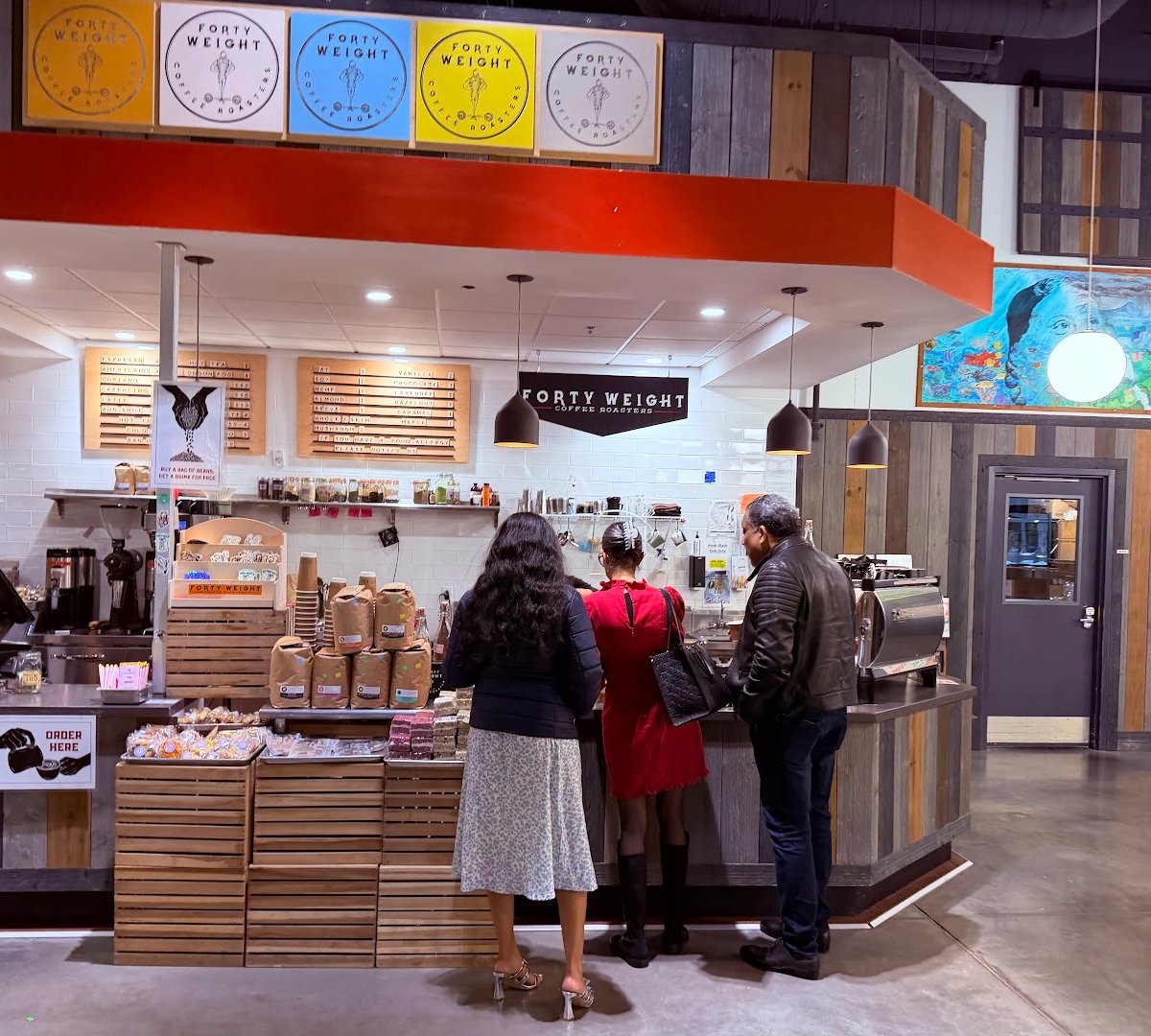 Interior of Forty Weight Coffee Roasters, specialty coffee shop in Ithaca