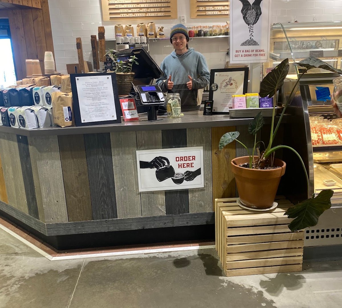 Interior of Forty Weight Coffee Roasters, specialty coffee shop in Ithaca