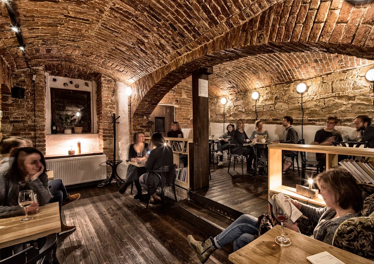 Interior of Kavárna Pražírna, specialty coffee shop in Prague
