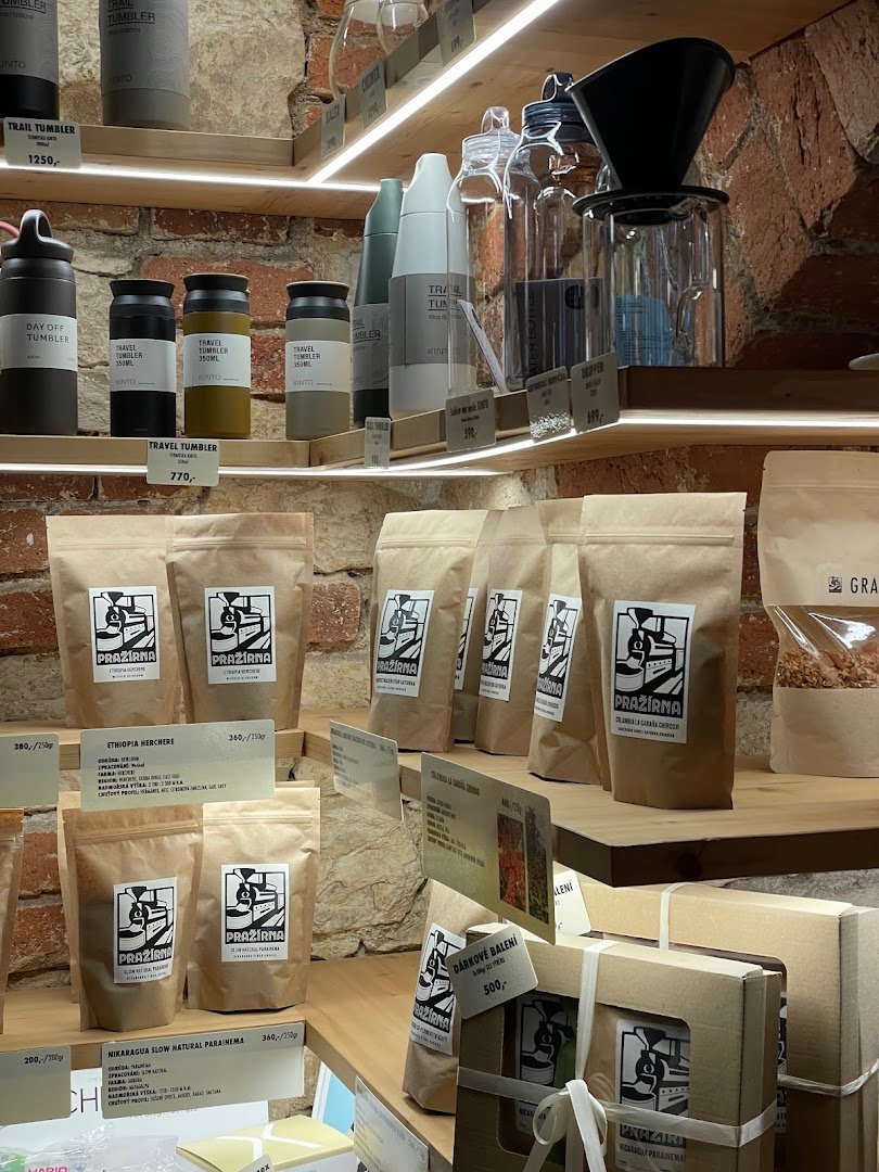 Interior of Kavárna Pražírna, specialty coffee shop in Prague