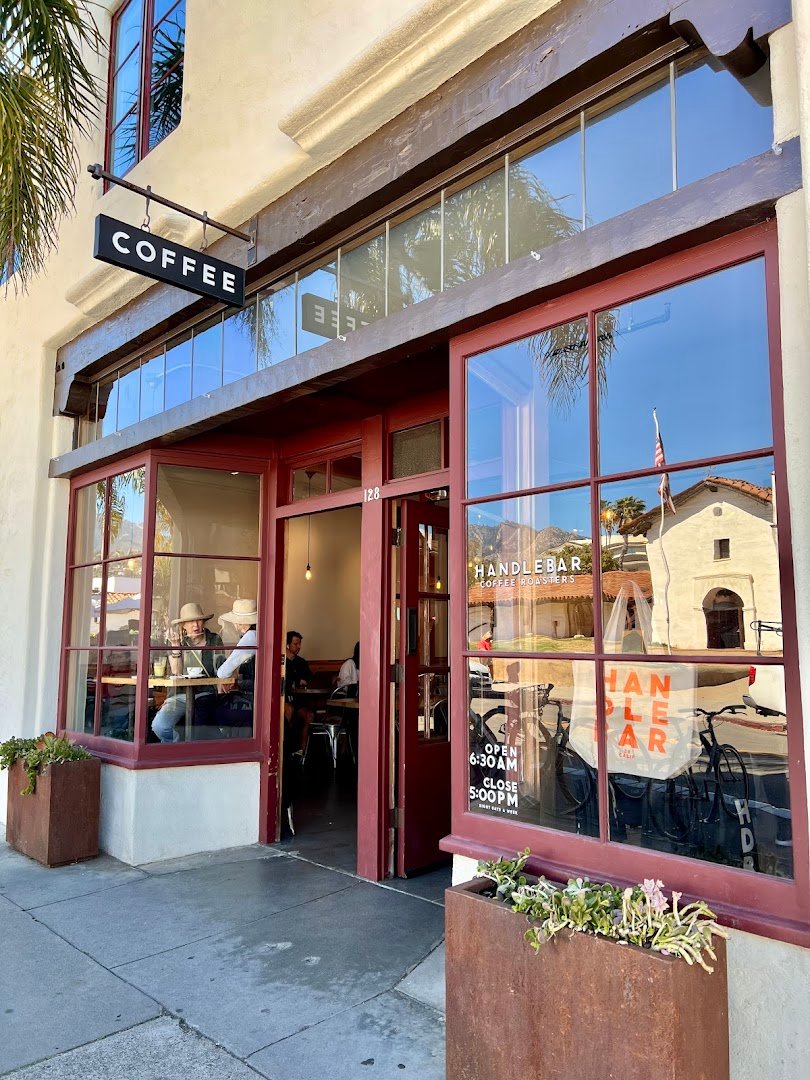 Storefront of Handlebar Coffee Roasters, specialty coffee shop in Santa Barbara