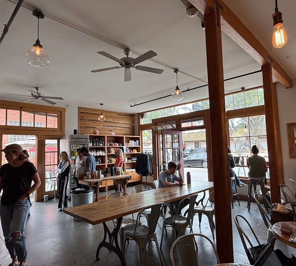 Interior of Handlebar Coffee Roasters, specialty coffee shop in Santa Barbara