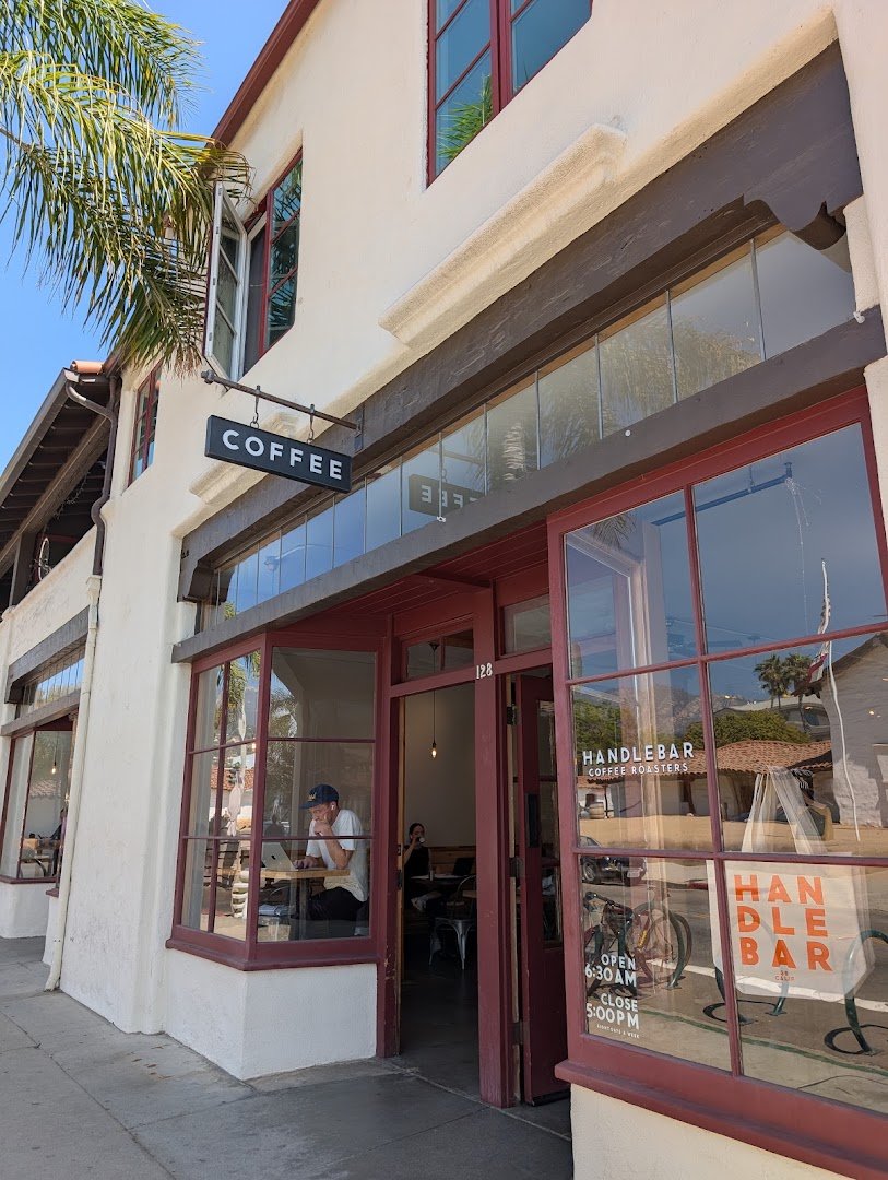 Storefront of Handlebar Coffee Roasters, specialty coffee shop in Santa Barbara