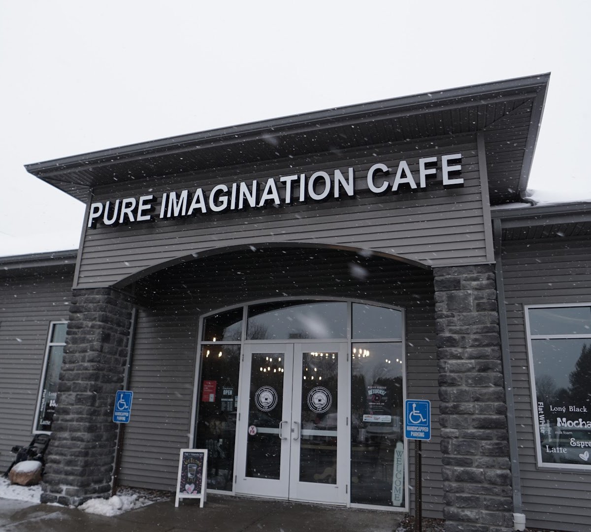 Storefront of Pure Imagination Cafe, specialty coffee shop in Rochester