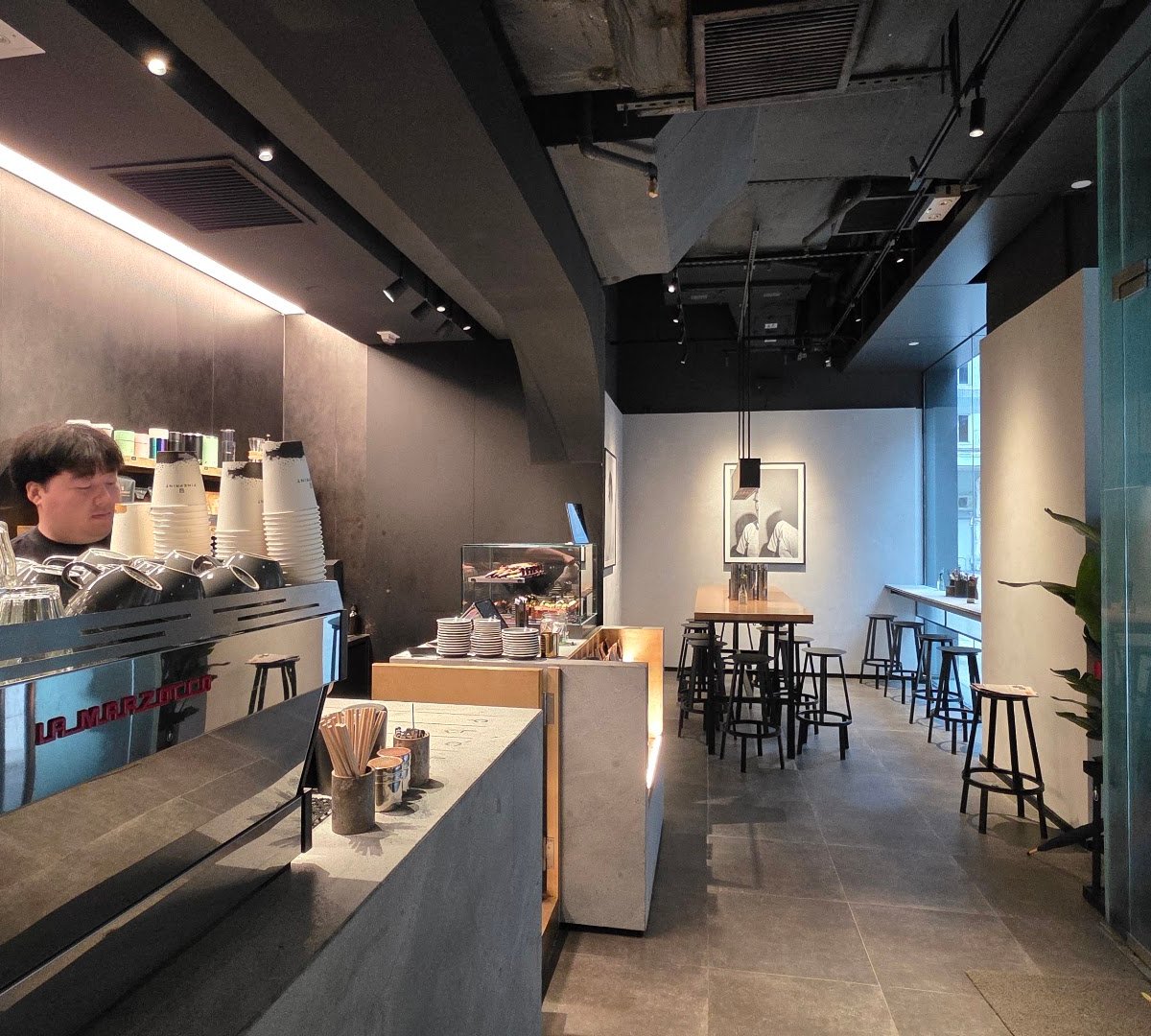 Interior of FINEPRINT, specialty coffee shop in Hong Kong