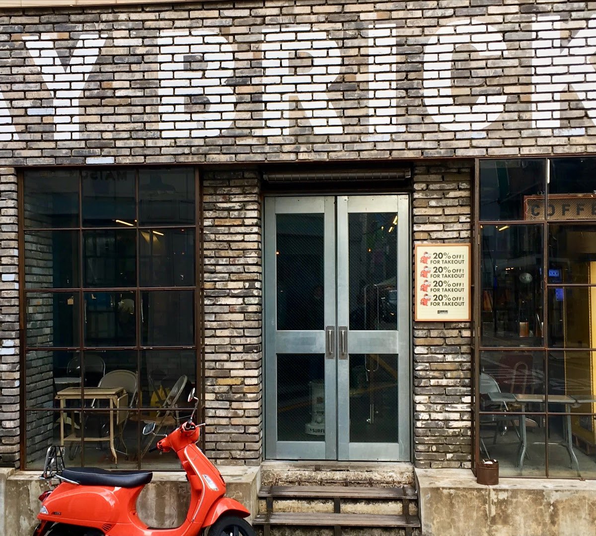 Storefront of Lay Bricks Coffee Roasters, specialty coffee shop in Seoul