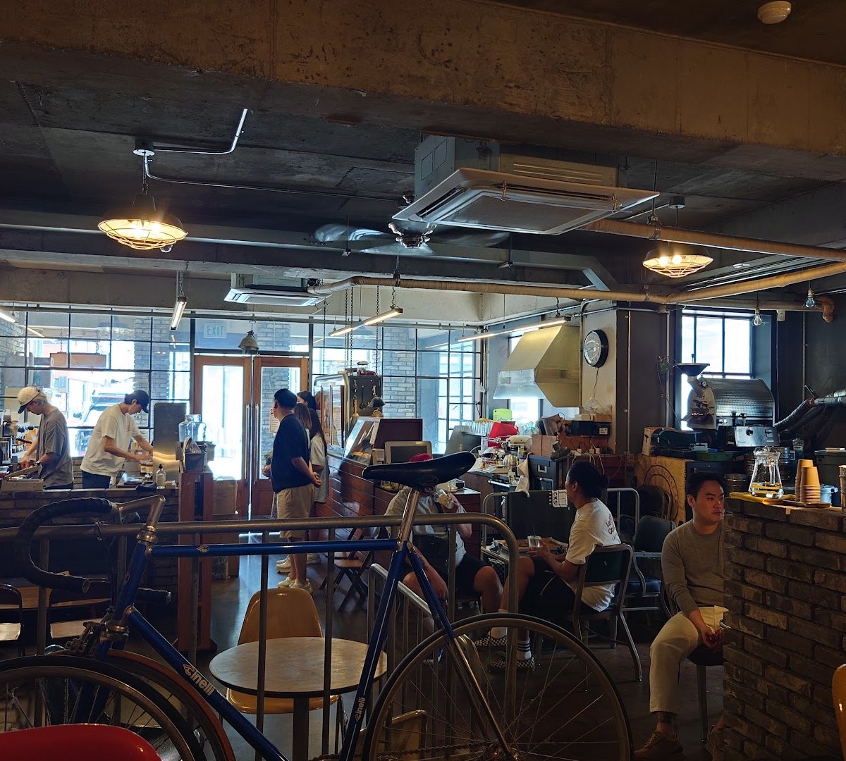 Interior of Lay Bricks Coffee Roasters, specialty coffee shop in Seoul