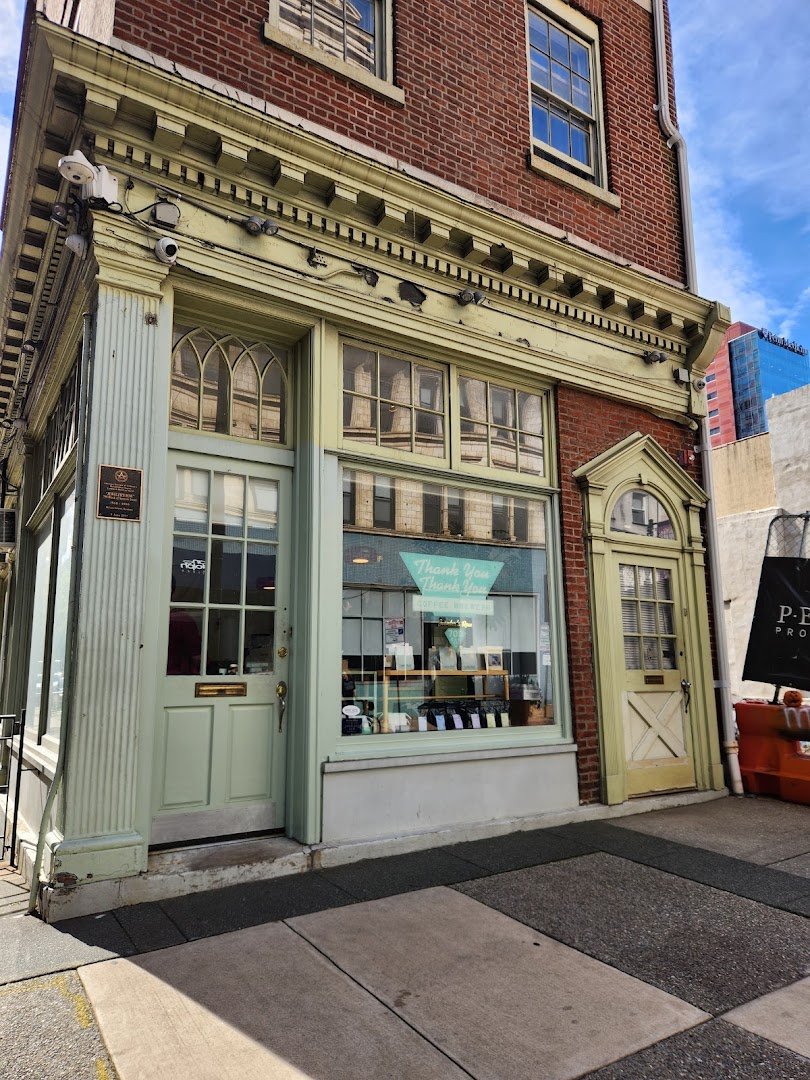 Storefront of Thank You Thank You, specialty coffee shop in Philadelphia
