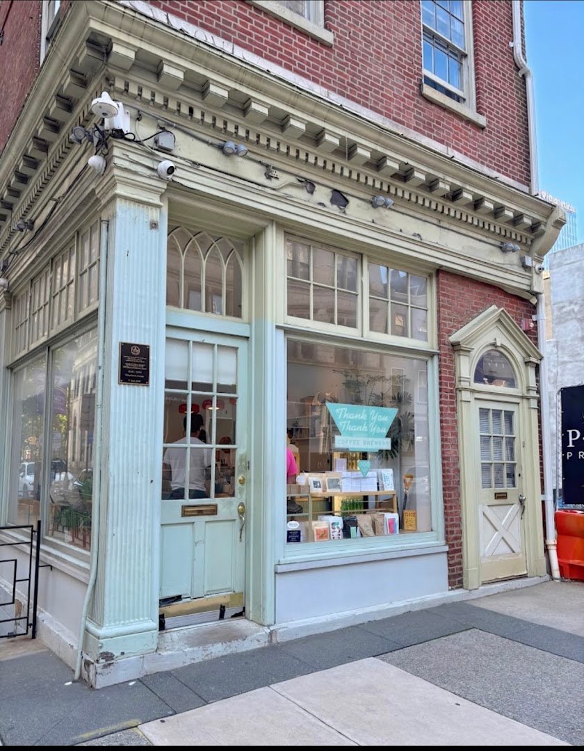Storefront of Thank You Thank You, specialty coffee shop in Philadelphia