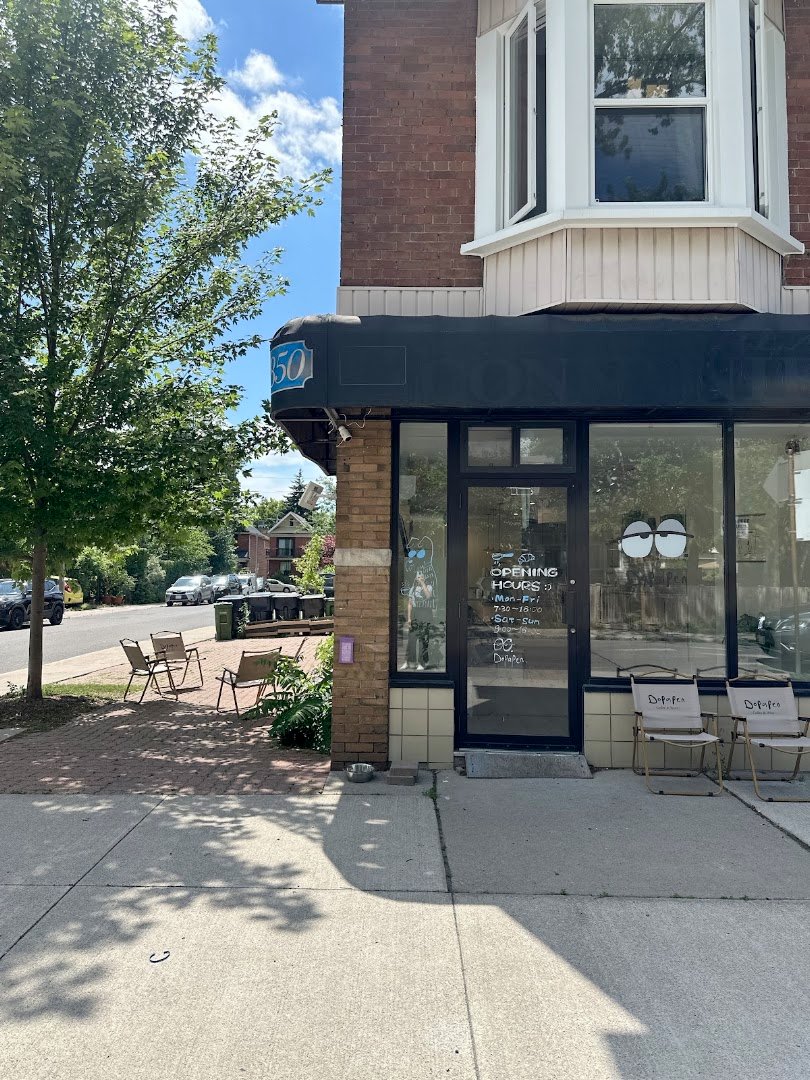 Storefront of Dopapen Coffee @ Greek Town, specialty coffee shop in Toronto