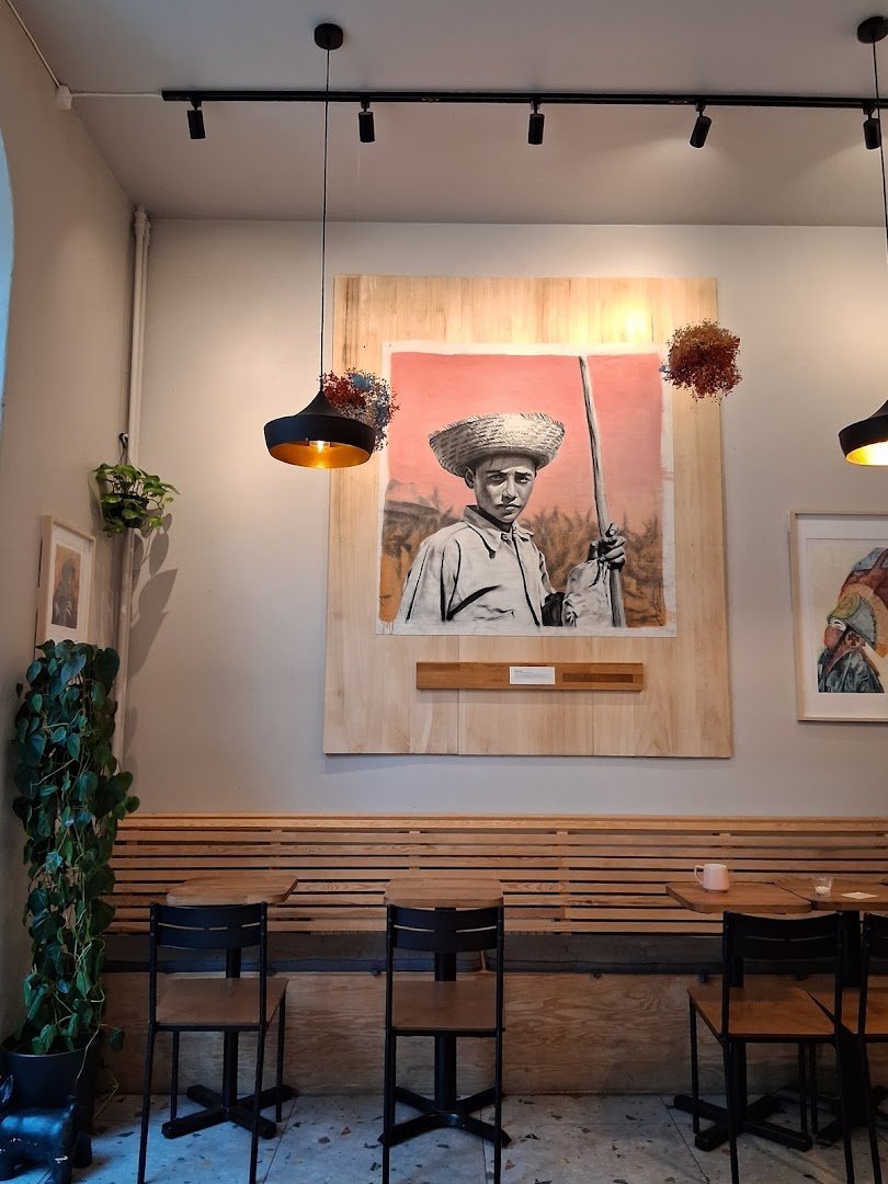 Interior of Volca Coffee Roaster, specialty coffee shop in Stockholm