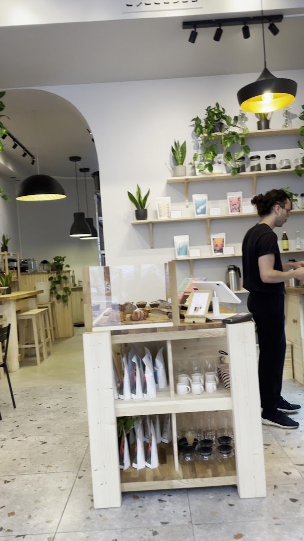 Interior of Volca Coffee Roaster, specialty coffee shop in Stockholm
