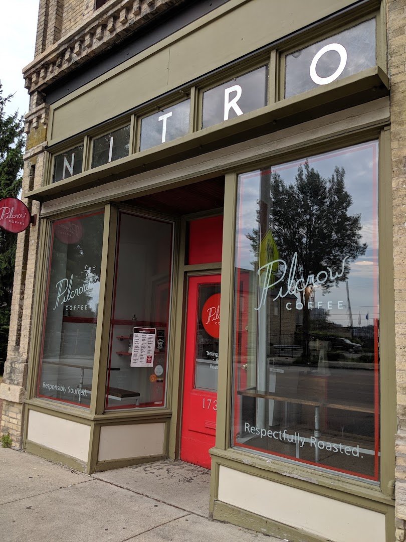 Storefront of Pilcrow Coffee, specialty coffee shop in Milwaukee