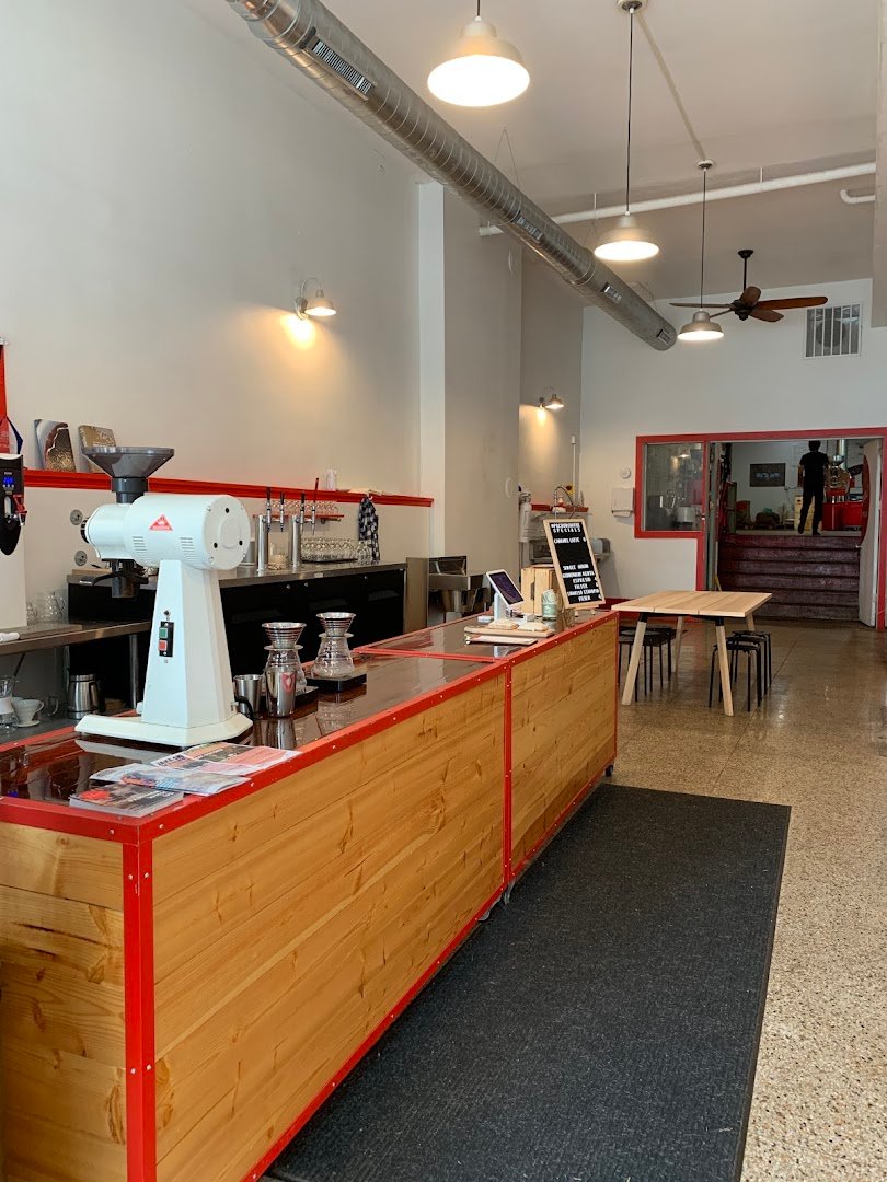 Interior of Pilcrow Coffee, specialty coffee shop in Milwaukee