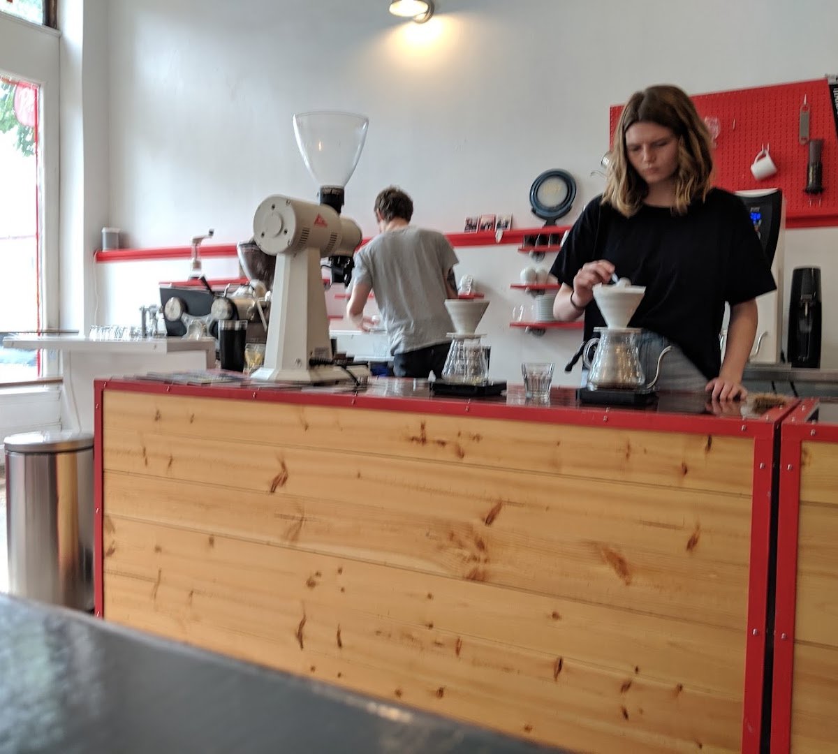 Interior of Pilcrow Coffee, specialty coffee shop in Milwaukee