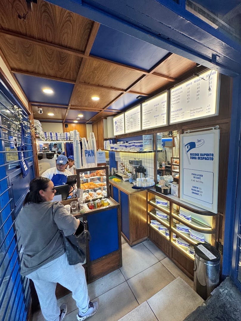 Interior of Sede Café Praga, specialty coffee shop in Mexico City