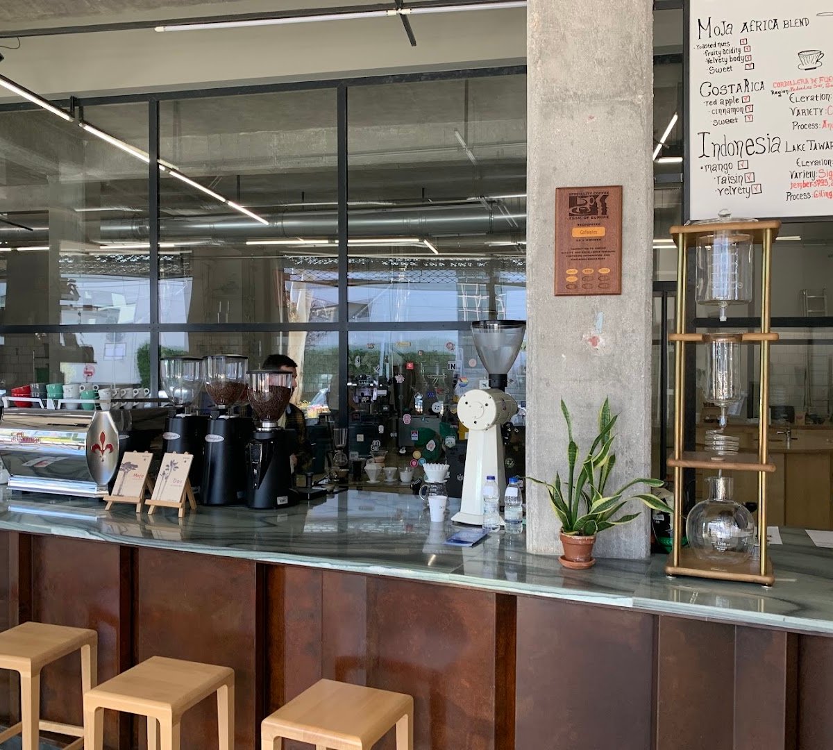 Interior of Cafeistas, specialty coffee shop in Athens