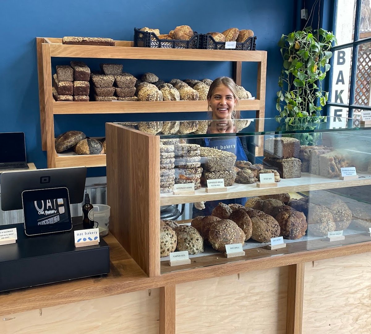 Interior of Oat Bakery, specialty coffee shop in Santa Barbara