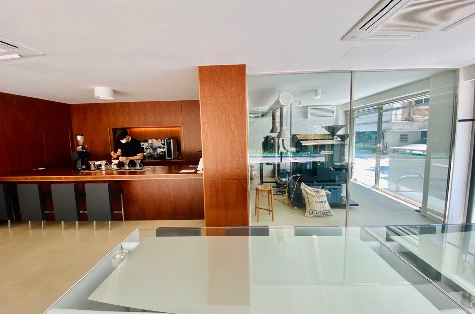 Interior of Toch Coffee, specialty coffee shop in Seoul