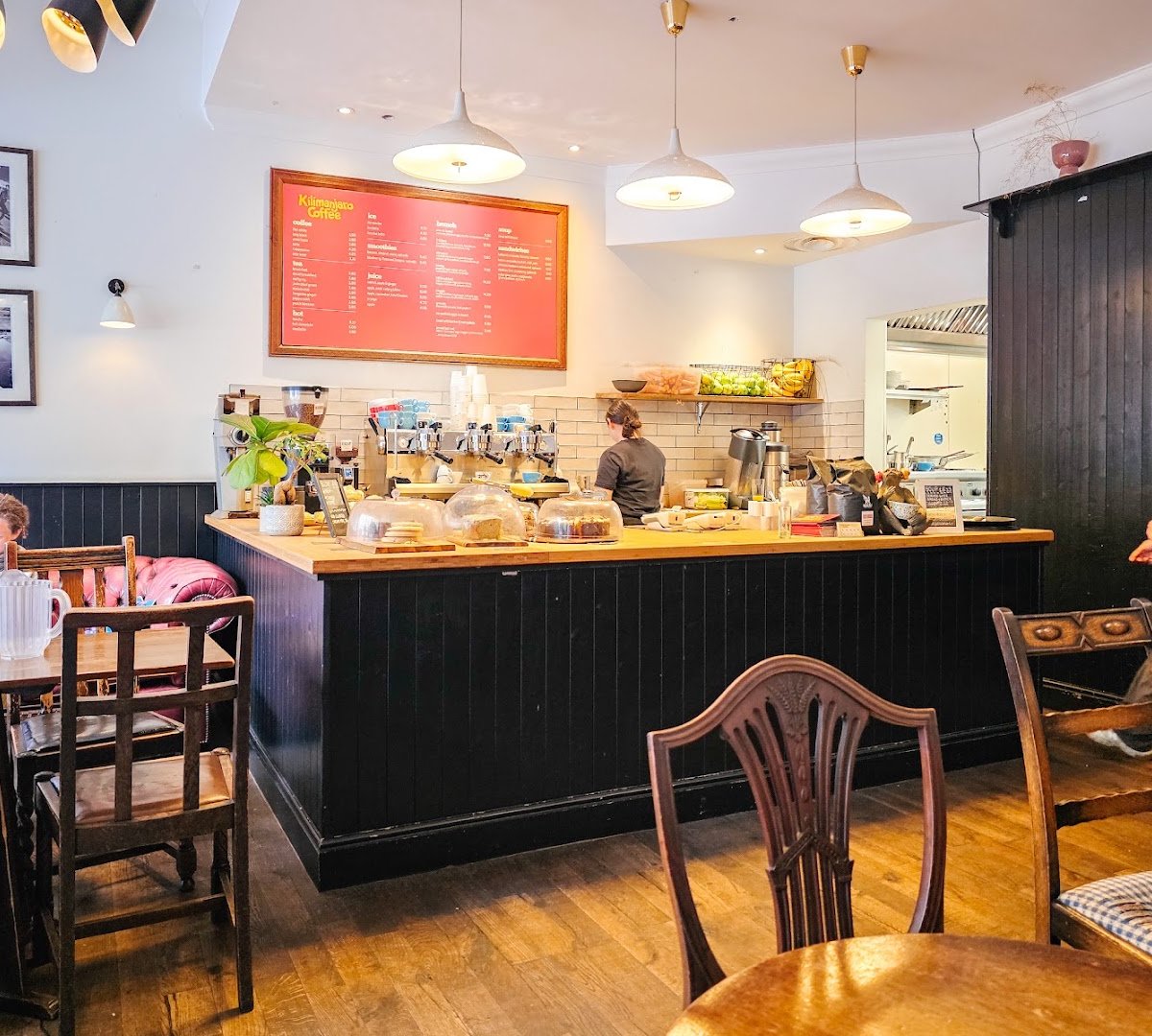 Interior of Kilimanjaro Coffee, specialty coffee shop in Edinburgh