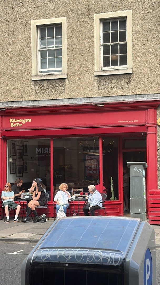 Storefront of Kilimanjaro Coffee, specialty coffee shop in Edinburgh