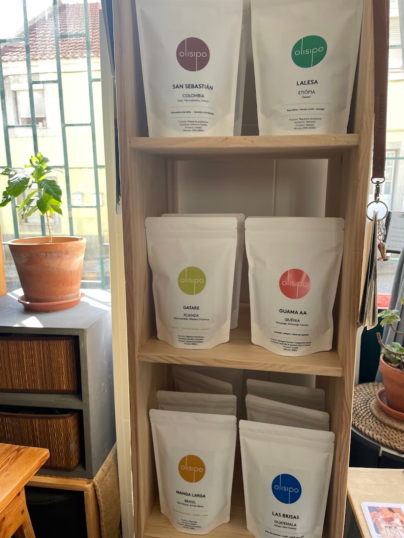 Interior of Olisipo Coffee Roasters, specialty coffee shop in Lisbon