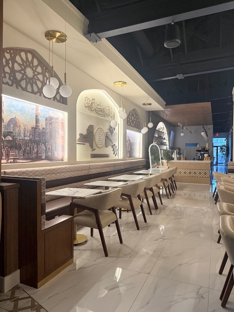 Interior of Layali Coffee House, specialty coffee shop in Rochester
