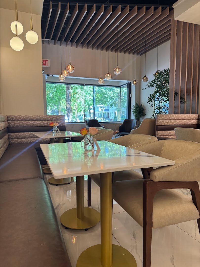 Interior of Layali Coffee House, specialty coffee shop in Rochester