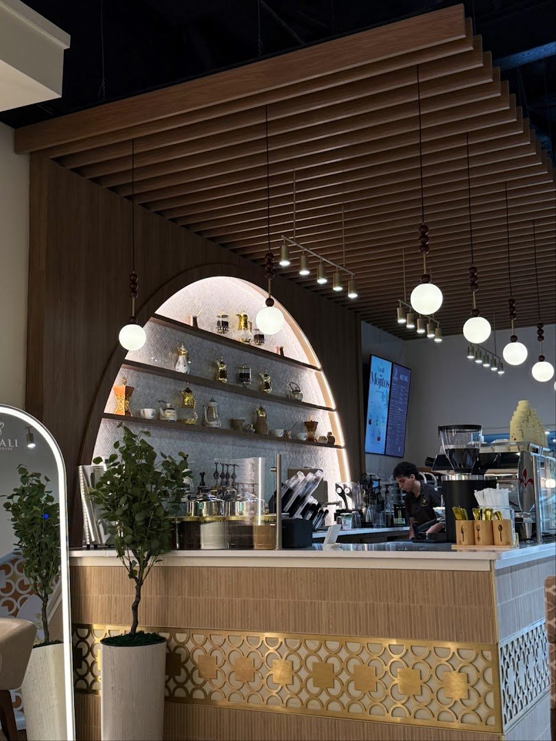 Interior of Layali Coffee House, specialty coffee shop in Rochester