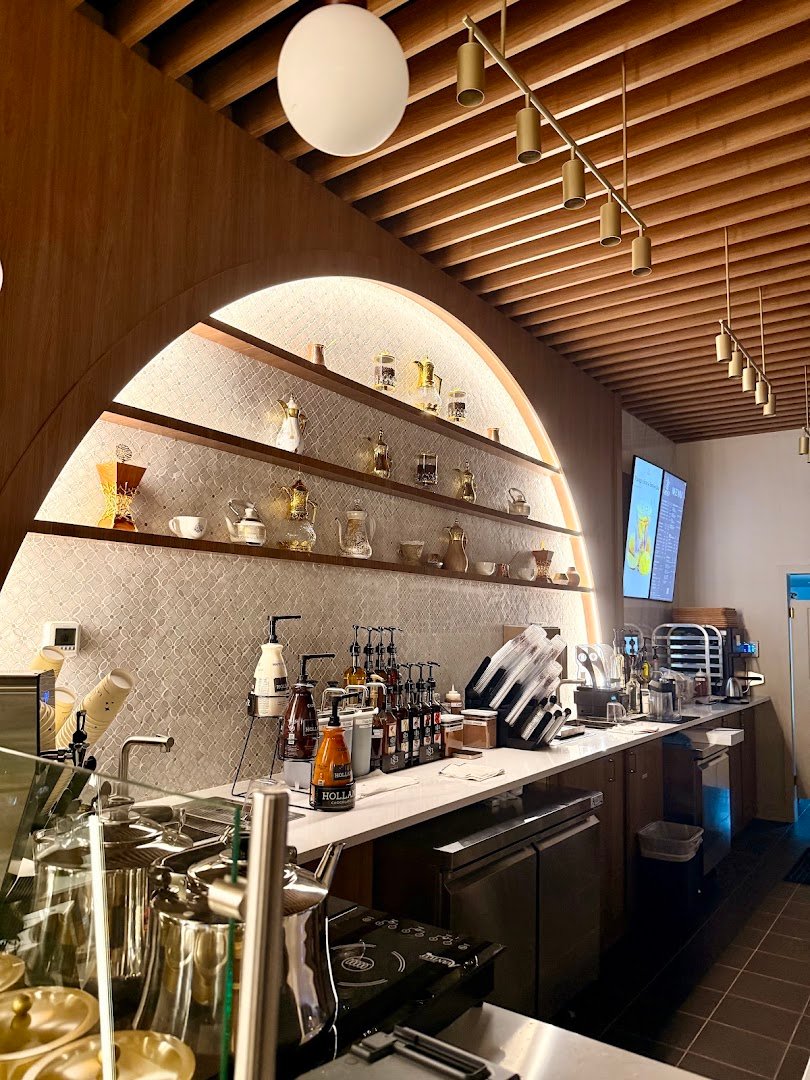 Interior of Layali Coffee House, specialty coffee shop in Rochester
