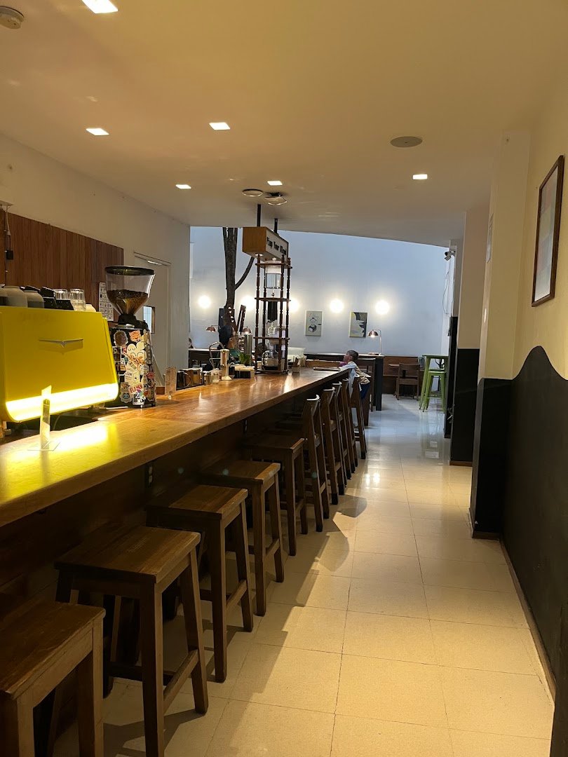 Interior of Blend Station, specialty coffee shop in Mexico City