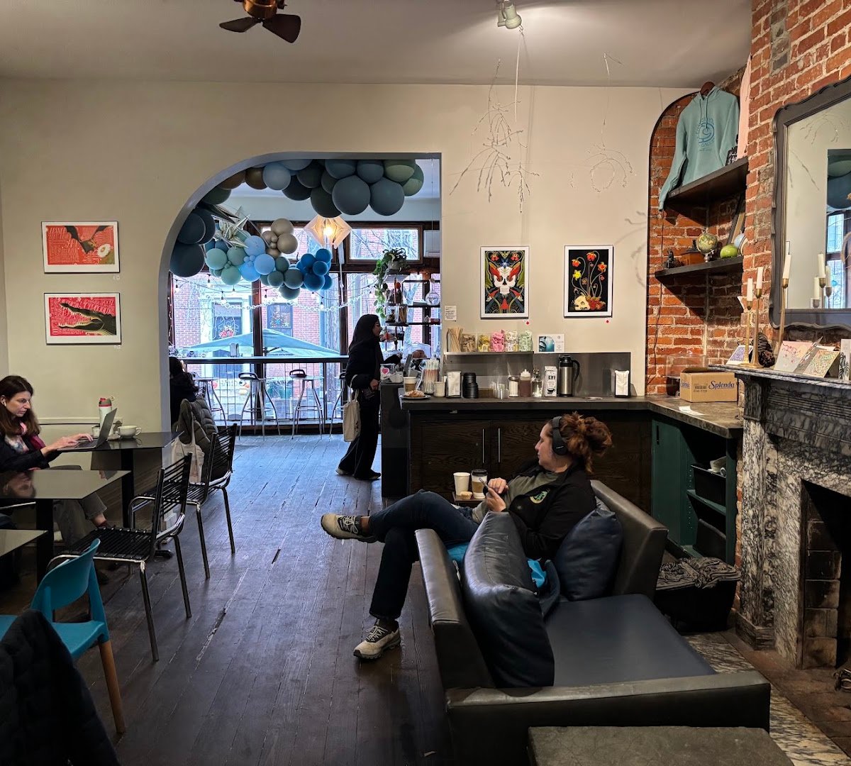 Interior of Chapterhouse Cafe & Gallery, specialty coffee shop in Philadelphia