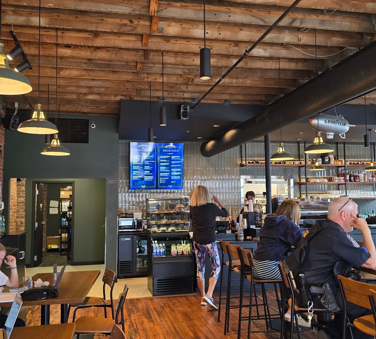 Interior of Founders Grounds Coffee Company, specialty coffee shop in Indianapolis