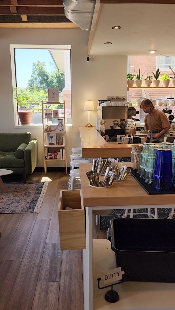 Interior of The Honeysuckle Coffee Co., specialty coffee shop in Salt Lake City