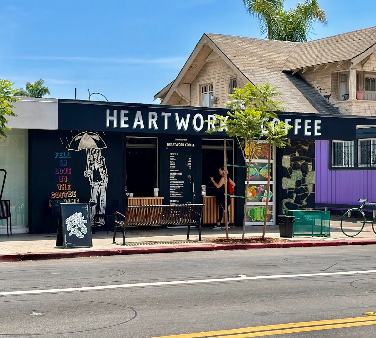Storefront of Heartwork Coffee, specialty coffee shop in San Diego