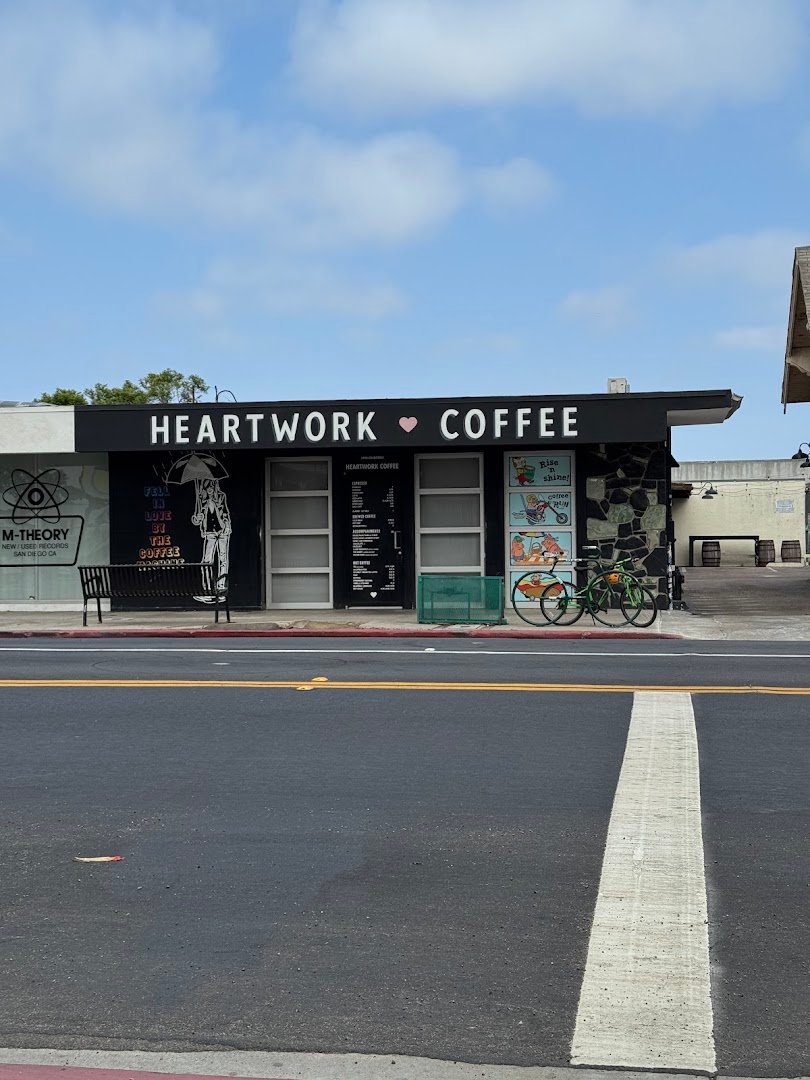 Storefront of Heartwork Coffee, specialty coffee shop in San Diego