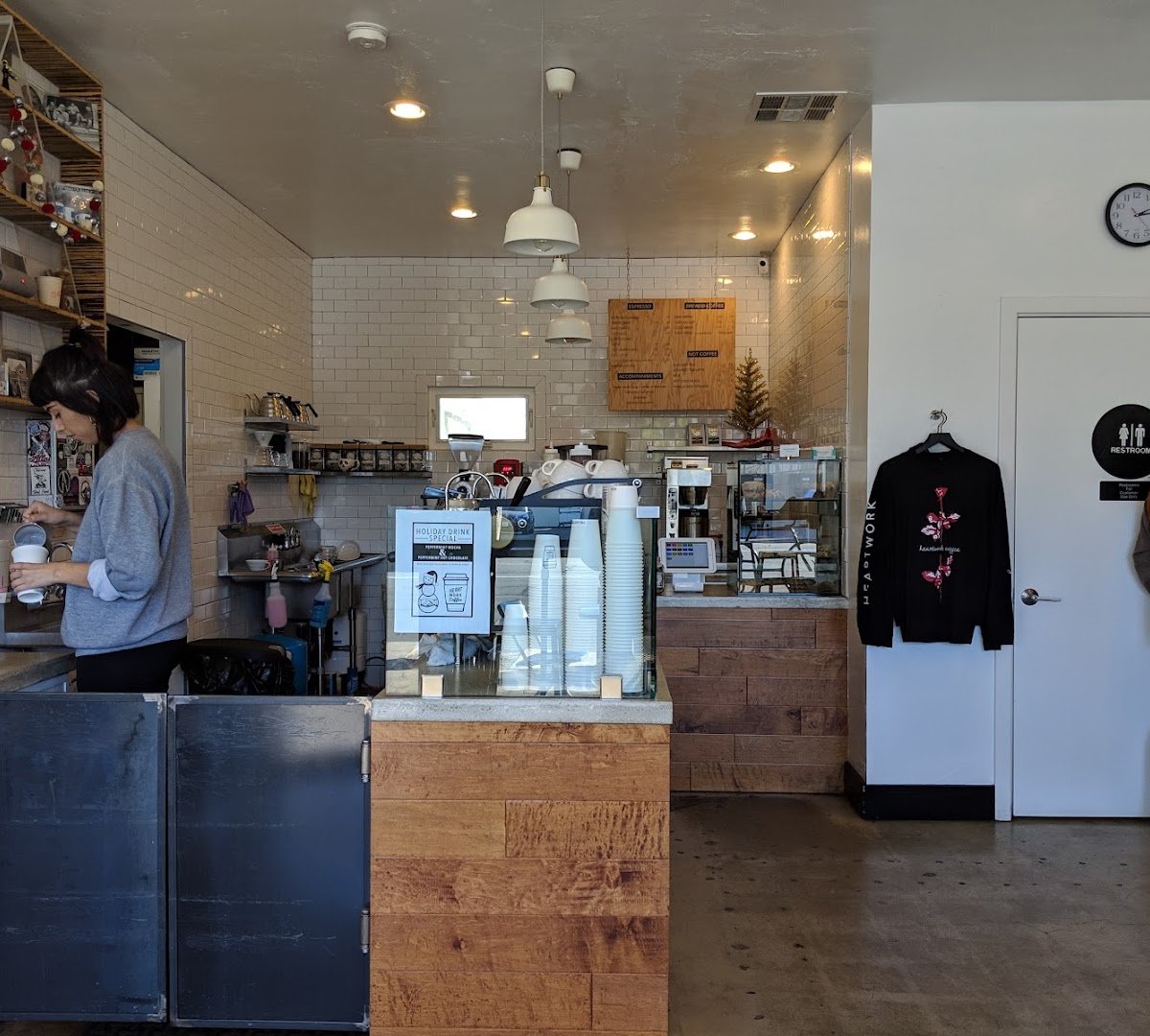 Interior of Heartwork Coffee, specialty coffee shop in San Diego