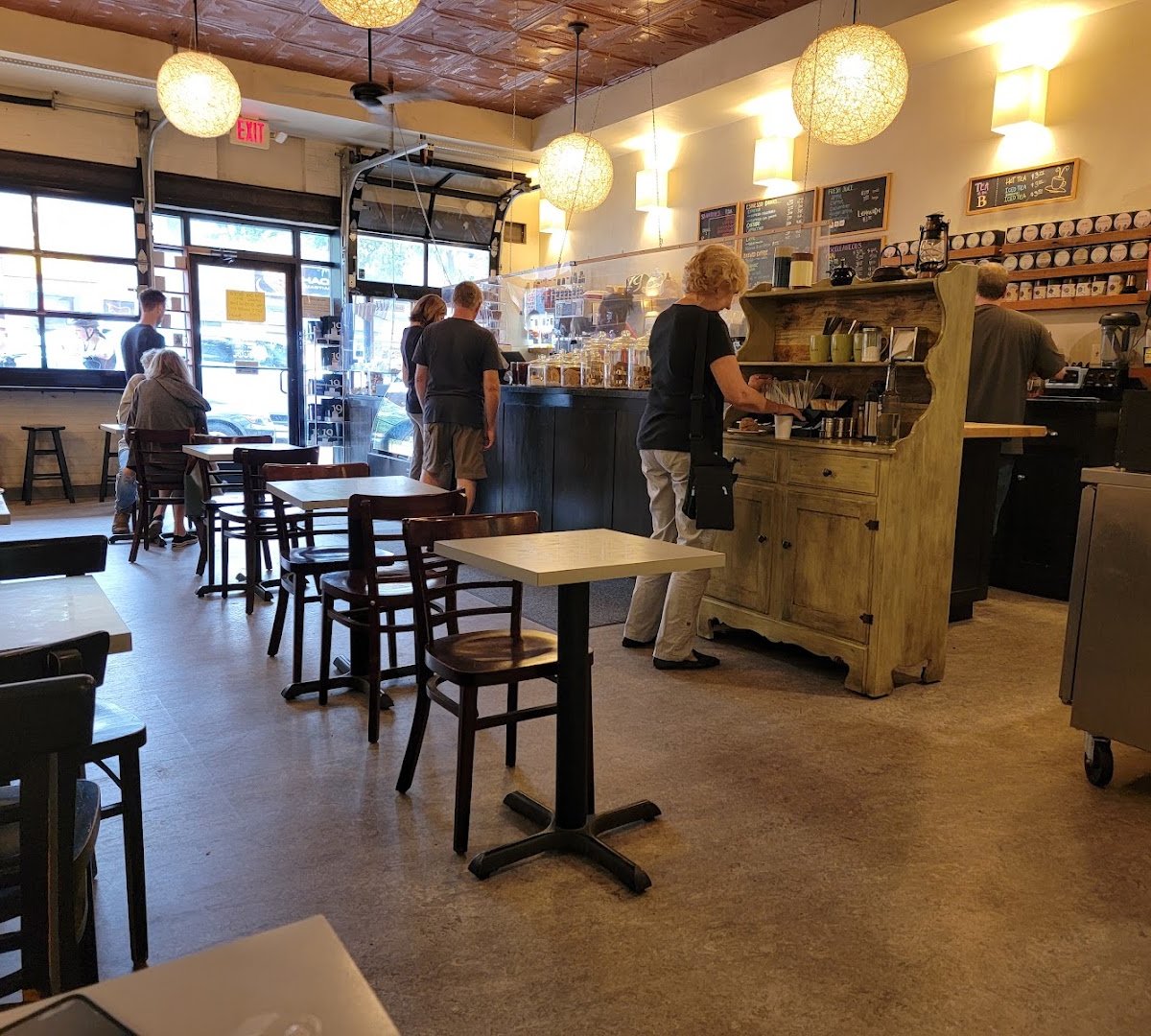 Interior of 61B Cafe, specialty coffee shop in Pittsburgh