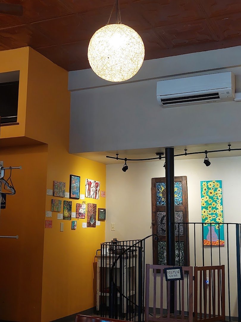 Interior of 61B Cafe, specialty coffee shop in Pittsburgh
