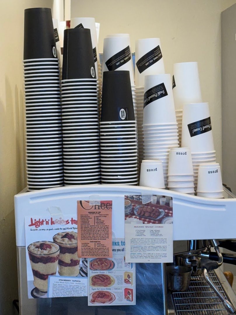 Interior of Press Coffee Bar, specialty coffee shop in Seoul