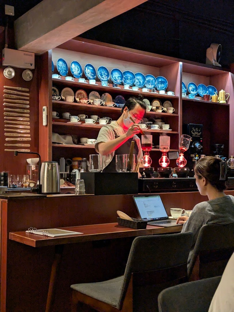 Interior of Accro Coffee, specialty coffee shop in Hong Kong