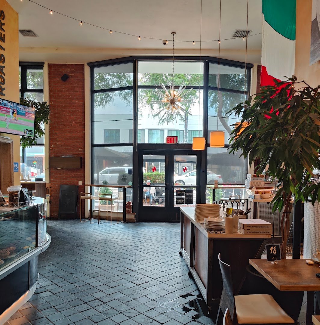Interior of Caffè Calabria, specialty coffee shop in San Diego