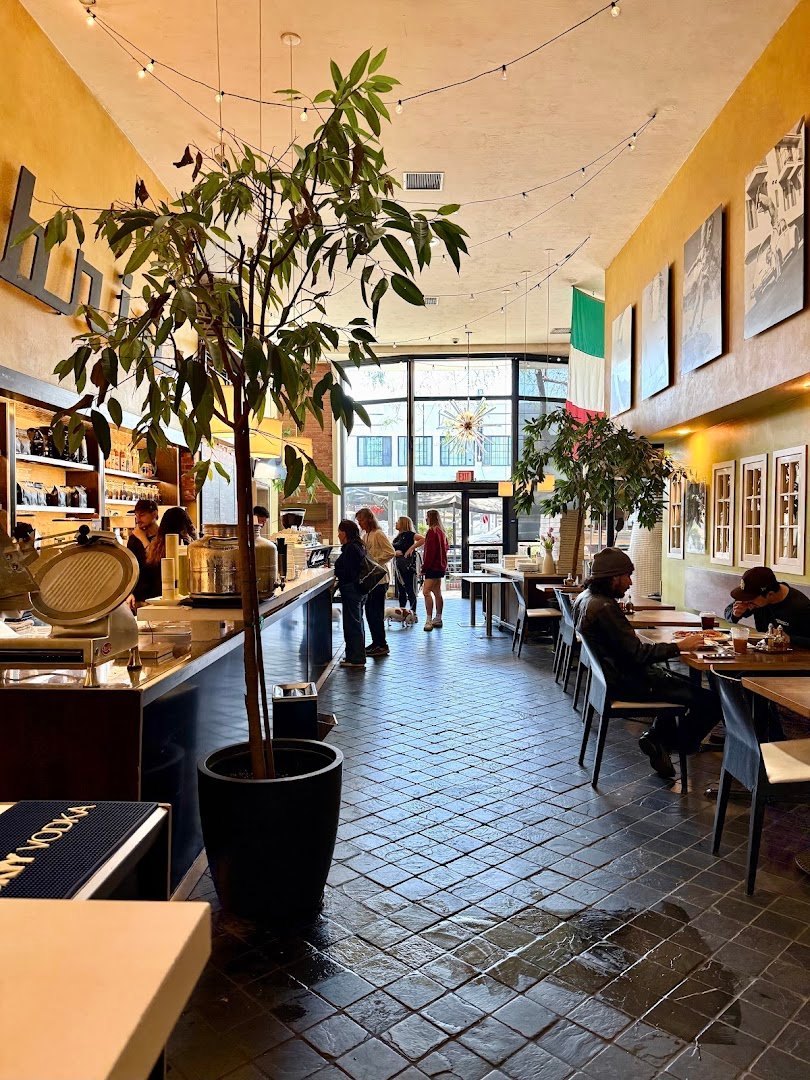 Interior of Caffè Calabria, specialty coffee shop in San Diego