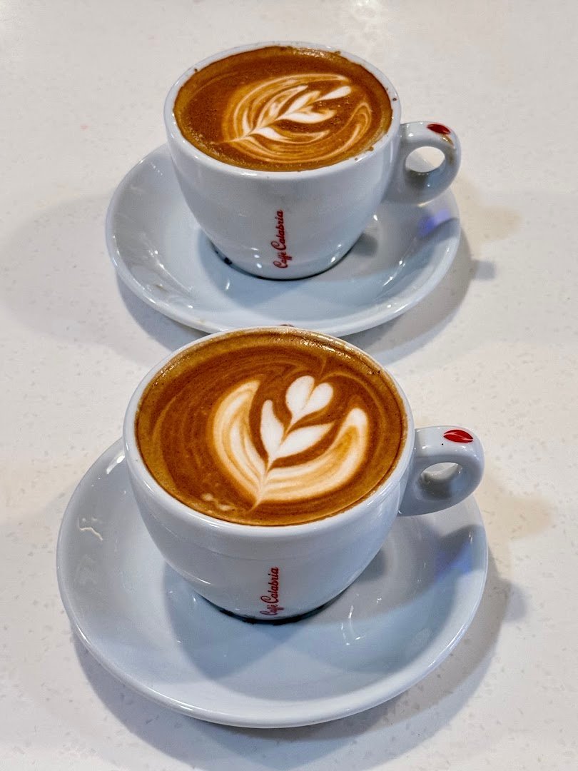 Coffee at Caffè Calabria, specialty coffee shop in San Diego