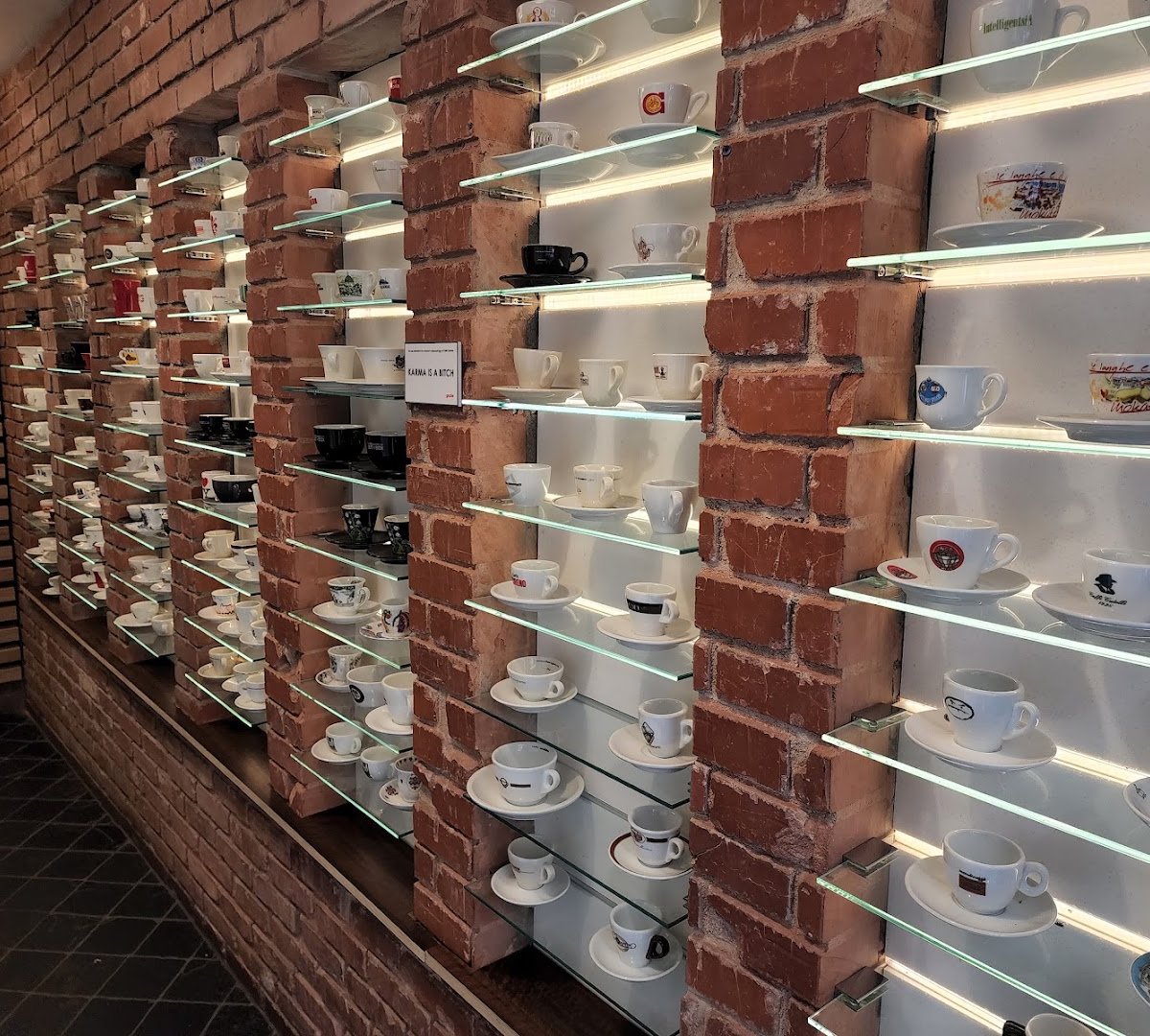 Interior of Caffè Calabria, specialty coffee shop in San Diego